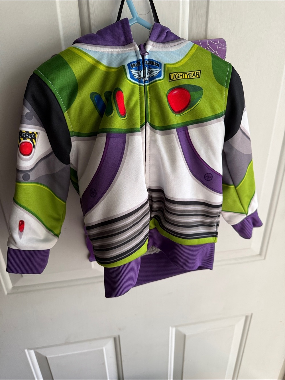 Kids Buzz Lightyear Costume Hoodie - Green White Purple